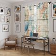 thumbnail image 5 of Beige Beach Coastal Kitchen Curtain for Berdoom Living Room Cafe 72" Length, Summer Nautical Coral Shell Botanical Vintage Tiers Curtains Light Filtering Drapes Window Treatment 2 Panels 52"Wx72"L, 5 of 8