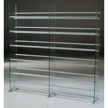 TransDeco Clear Tempered Glass Multimedia Storage DVD/CD Rack