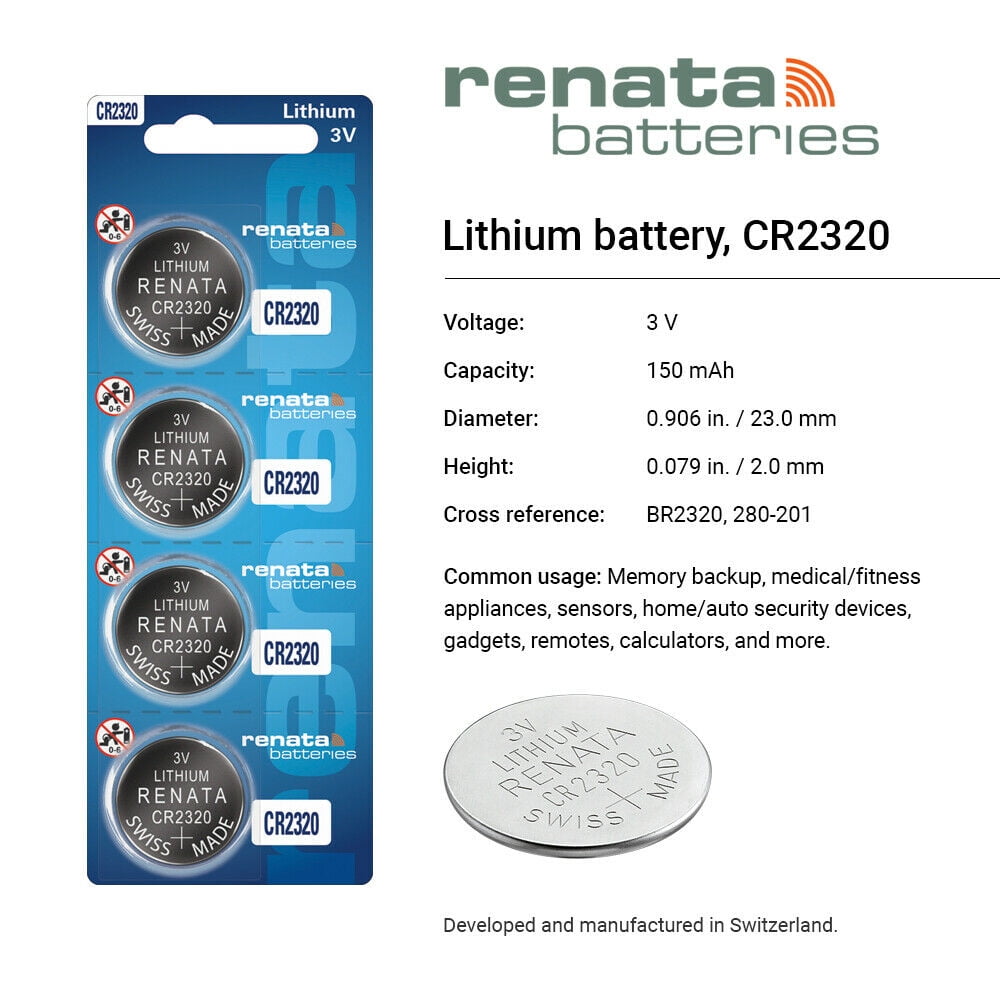 Batteria Renata CR2320 3V Litio - Per Orologi, Portachiavi E Elettronica, Made In Svizzera - Foto 5
