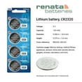 thumbnail image 2 of Renata CR2320 Batteries - 3V Lithium Coin Cell 2320 Battery (4 Count), 2 of 5
