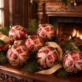 thumbnail image 6 of Aurorax Shatterproof Christmas Ball Ornaments,6 Pack Christmas Tree Ornaments Balls Sets,Golden Floral Red Plastic Hanging Holiday Party Home Decor Indoor Outdoor, 6 of 7