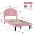 thumbnail image 6 of VECELO Twin Upholstered Platform Bed Frame with Tufted Adjustable Headboard/Mattress Foundation/Wood Slat Support,Easy Assembly,Pink, 6 of 6