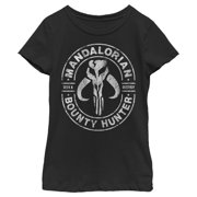 Girl's Star Wars: The Mandalorian Seek & Destroy Stamp Graphic Tee Black X Small