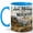 Blue, variant on Cabin Mornings and Mountain Air Coffee Mug, Rustic Cabin Landscape Design, 11 oz Ceramic Cup