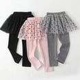 thumbnail image 4 of Godderr Little Girls Footless Leggings with Tutu Skirt Stretchy Kids Pantskirt Toddler Tights Pantskirt for 2-10Y, 4 of 6