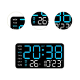thumbnail image 2 of Reloj De Pared Digital Con Alarmas Y Calendario, termómetro Malubero Negro Azul, 2 of 5