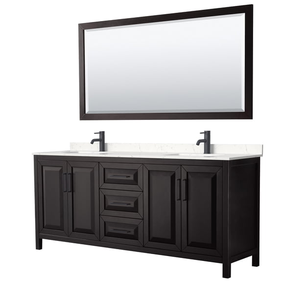 Wyndham Collection Wcv252580d-Vca-M70 Daria 80" Free Standing Double Basin Vanity Set -