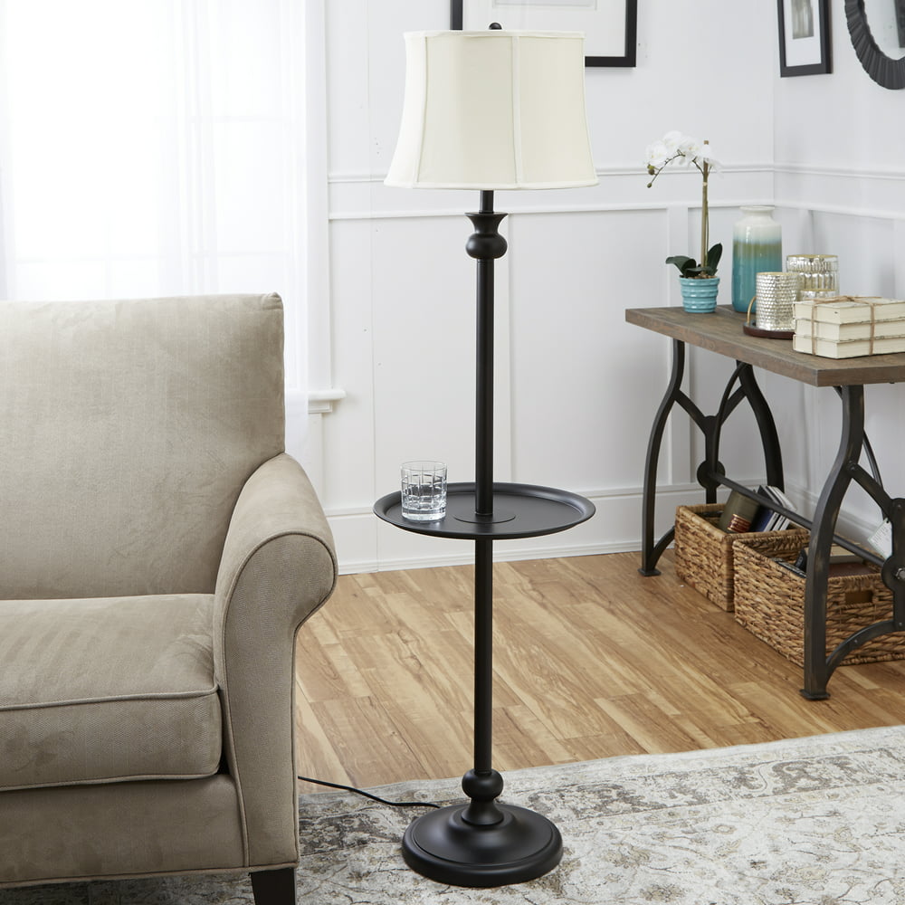 Better Homes and Gardens Floor Lamp With Tray, Black - Walmart.com