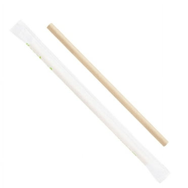 Karat Earth 7.75" Giant Paper Straw, Paper Wrapped - Kraft (2,000 ct)