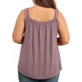 thumbnail image 3 of Daystry Plus Size Tank Tops for Women Loose Fit Lace Sleeveless Women's Summer Tanks Mauve 4X, 3 of 11