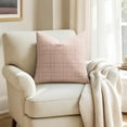 thumbnail image 5 of Decorative Linen Check Euro Shams Throw Pillow Covers Neutral Farmhouse Vintage Spring Valentine Pillow Covers 24x24 Set of 2 Boho Modern Home Decor for Sofa Couch Bedroom Cushion Light Pink, 5 of 8