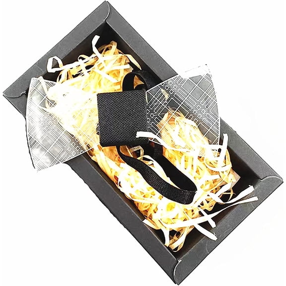 LINLIN LED Bow Tie Light Up Bow Tie, Colorful LED Acrylic Bow Ties, 7 Lighting Colors Men Bowtie Flashing Party Luminous Rave Bow Tie for Party Cosplay Costume Accessory