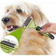 thumbnail image 6 of 2-in-1 Pet Deshedding Brush - Dual Sided Undercoat Rake for Cats/Dogs | Tangle & Mat Remover | Steel Comb for Safe Grooming | Reduce Shedding by 90%, 6 of 9