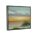 thumbnail image 3 of Coastal Reeds Sunset Beach Shore Coastal Painting Luster Gray Framed Art Print Wall Art, 3 of 6
