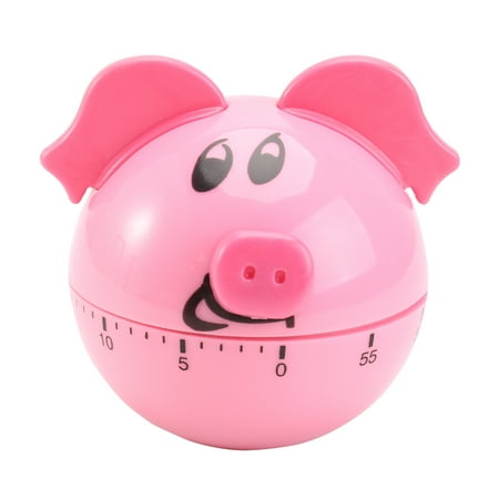 

1Pc Pig Shaped Mechanical Timer Household Timer Kitchen Time Reminder (Pink)