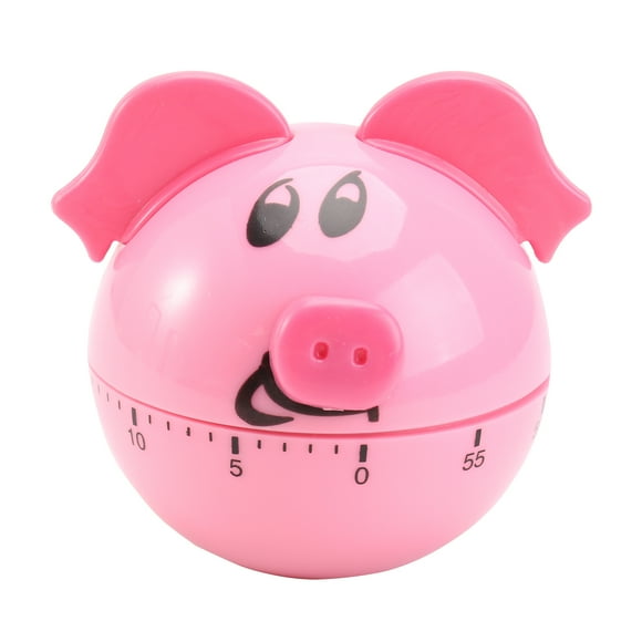 Pink Wind Up Mechanical Timer for Kitchen Cooking Reminder Simple One Button Operation 1 Hour
