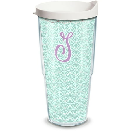 

Initial - S Teal Scallop 24 oz Tumbler with lid