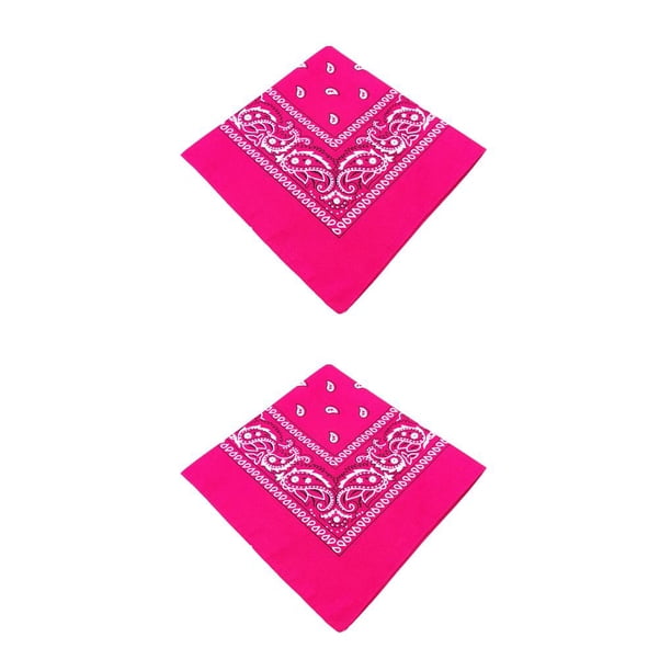 Greeniant Turbante unisex Pañuelo Hop Pañuelo cuadrado Paisley Diadema Pañuelo multifuncional Pañuelo para el cabello Regalos Rosa Rojo Rosa roja 2Conjunto