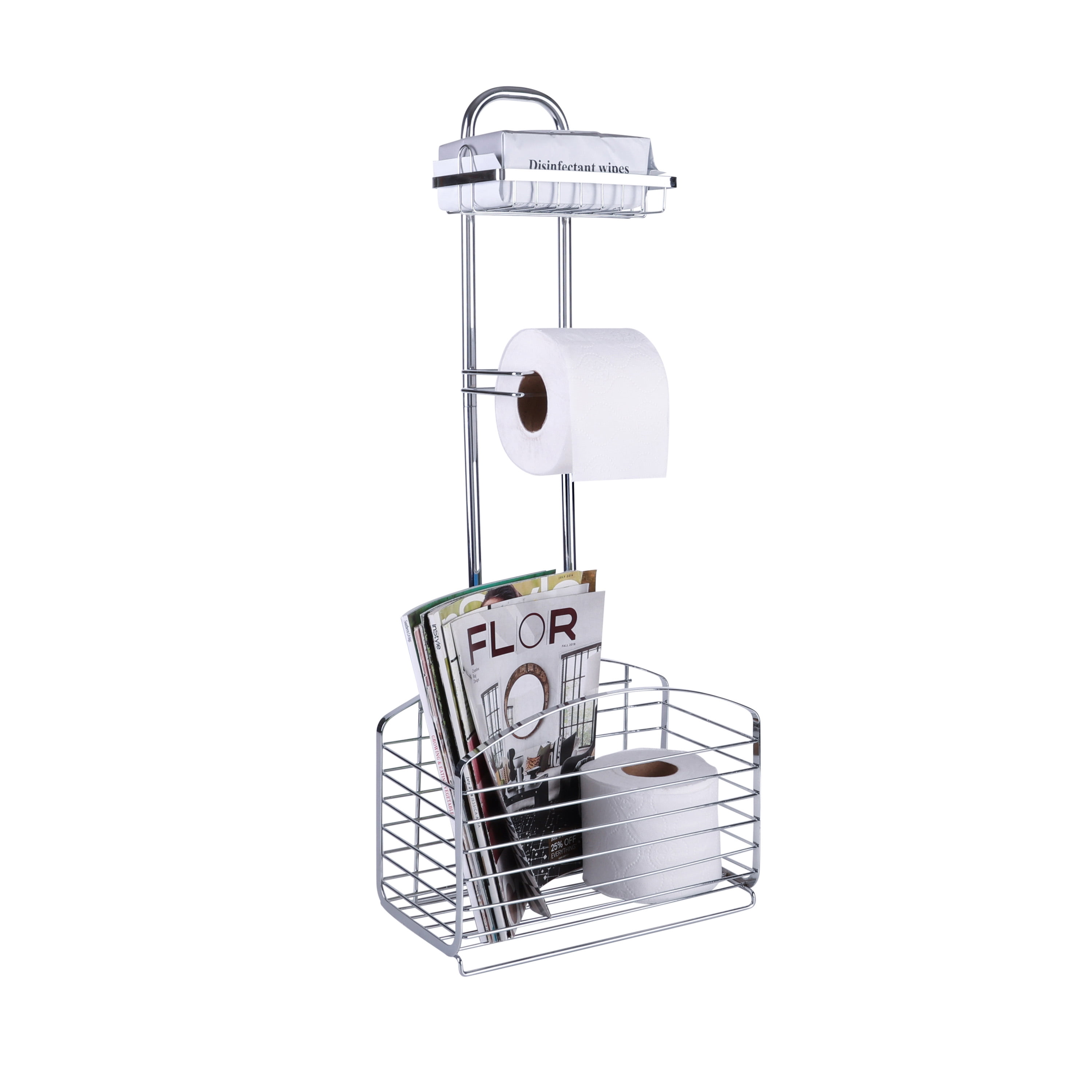 Bath Bliss Harbor Collection Adjustable Two Shelf Bathroom Organizer in Chrome