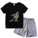 thumbnail image 3 of Godzilla-Conjunto de ropa deportiva para bebé, camiseta y pantalones cortos, chándal de dibujos animados de Anime, camisetas de verano, 2 piezas, 3 of 5