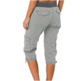 thumbnail image 4 of Pantalon Capri Cargo pour Femmes Été Décontracté Plein Air Actif Randonnée Capris Cargos avec Multiples Poches, 4 of 6