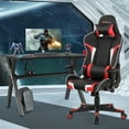 thumbnail image 2 of Goplus X-Shaped Gaming Desk & Racing Style Massage Chair Set Home Office Black+Red, 2 of 10