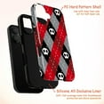 thumbnail image 4 of Skull Argyle Phone Case, Red Black Gray Gothic Pattern Protective iPhone Cover for iPhone 17 16 15 14 13 12 11 Pro Plus Mini, 4 of 6
