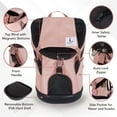 thumbnail image 6 of Ibiyaya FC2106-CP Ultralight Pro Pet Backpack Carrier for Biking & Hiking, Front-Facing Cat-Dog Travel Bag Combo, Coral Pink, 6 of 8