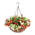 thumbnail image 1 of Garden Hanging Basket Artificial Flowers Outdoor Display Long-lasting Natural Look Stylish Design UV-Protected, 1 of 5