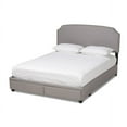 thumbnail image 2 of Baxton Studio Larese Light Grey Fabric Upholstered 2-Drawer King Size Platform Storage Bed, 2 of 7