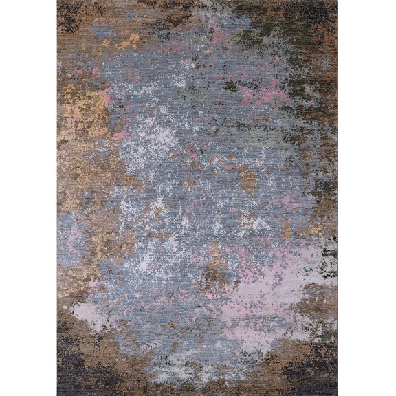 Ahgly Company Machine Washable Indoor Rectangle Industrial Modern Coffee Brown Area Rugs, 5' x 7'
