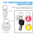 thumbnail image 3 of Key Tags Hotop 500 piezas con borde de metal blanco de 3,2 cm con anillos, 3 of 6