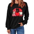 thumbnail image 4 of ibuvkizy Sweatshirt for Women Valentine's Day Round Neck Lover's Love Print Sweatshirt Long Sleeved Pullover Top/shirt Black,XS, 4 of 7