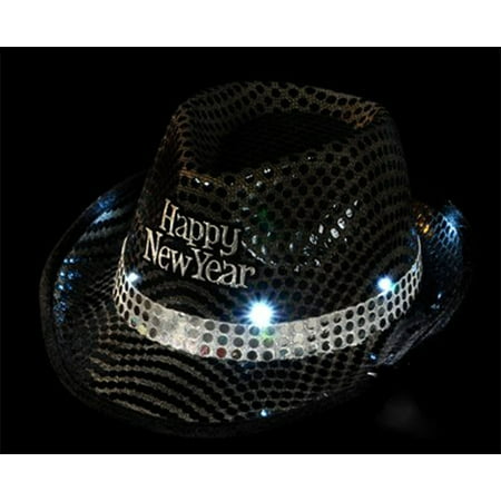Light Up New Years Sequin Fedora Hat