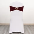 thumbnail image 5 of BalsaCircle 5 Spandex Burgundy 5x14" Stretchable Chair Sashes with Gold Rhinestone Buckles Party Decorations, 5 of 8