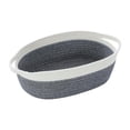 thumbnail image 4 of Cesta de cuerda de algodón, cesta tejida resistente y multiusos para organizar cestas vacías. blanco gris, 4 of 9