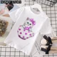 thumbnail image 2 of Cartoon Cats Kid Pink T Shirt Cartoon Cat Print Western Style T-shirt Short Sleeve for Boys and Girls Stranger Things Clothes, 2 of 5