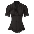 thumbnail image 4 of Blusa con volantes para mujer, camisa medieval de encaje, blusa gótica, 4 of 6