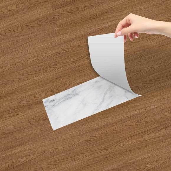 Wood Effect Self Adhesive Floor Tiles, Self Adhesive Vinyl Floor Tiles Waterproof Wear Resistant Wood Look for Bathroom Kitchen