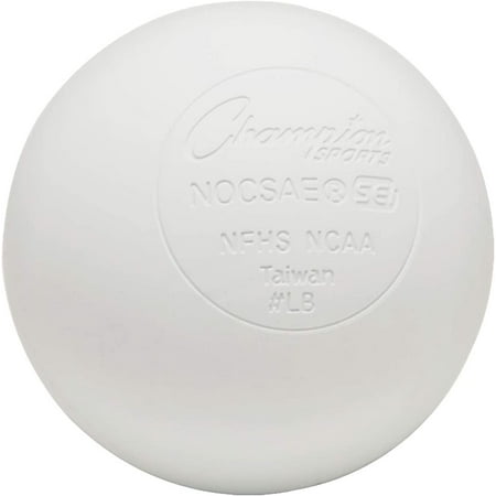 Champion Sports Colored Lacrosse Balls: White Official Size Sporting Goods Equipment for Professional College & Grade School Games Practices & Recreation – NCAA NFHS and SEI Certified – 1 Pack