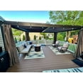 thumbnail image 4 of Domi Outdoor Louvered Pergola 12'×16', Aluminium Pergola with Adjustable Roof, Curtains and Netting, Hardtop Gazebo for Patio, Deck, Garden, Yard, Beach(Brown), 4 of 9