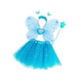 thumbnail image 4 of Conjunto de disfraz de hada de 4 piezas/conjunto hermoso y ligero con alas de hada para Año Nuevo Azul, 4 of 9