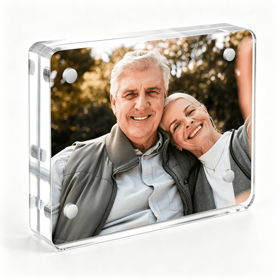 XIBUFE 2.5X3.5 Picture Frame,Wallet Size Picture Frame,Clear Acrylic Frame for Pictures,Wallet Size 2X3 Picture Frames,Free Standing Desktop Display- 1 Pack