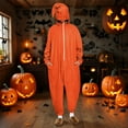 thumbnail image 2 of Rohuuque Christmas Festival Onesie for Unisex Animal Dress Up Adult Pajamas Zipper Hoodie Casual Jumpsuit with Pocket Orange, 2 of 9