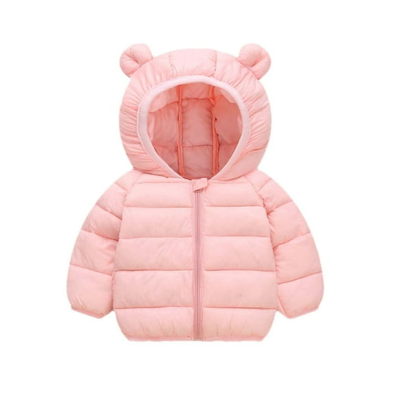 Mgmyaa Toddler Zip Up Hooded Jacket with Bear Ears Fleece Lined Padded Winter Coat Warm Outerwear for Kids Boys Girls 1-7 Years