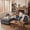 Gray, variant on 70'' Loveseat with Ottoman for Living Room, Noelse L Shaped Cloud Couch with Washable Cover and Pillows, 2 Seater Small Sectional Sofas for Apartment, Corduroy Beige