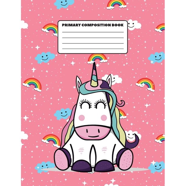 School Time Primary Composition Book Cute unicorn book for primary