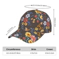 thumbnail image 3 of Kdxio Unisex Colorful Flowers with Butterfly Pattern Baseball Cap Unisex Washed Classic Adjustable Hat, 3 of 7