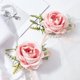 thumbnail image 4 of Ramilletes de muñeca de rosas para boda, 2 piezas de ramilletes de muñeca de perlas, pulsera para boda, novia, dama de honor, flor de mano, 4 of 5