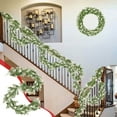 thumbnail image 6 of Gqtwoy Christmas Rattan Floral Garland, Holiday Decoration, Indoor Outdoor Decor, Flexible Foliage for Mantel, Doorway, Staircase, Artificial Greenery, Low Maintenance Christmas Decor, 6 of 6